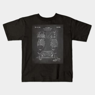 Two Piece Bathing Suit Patent - Fashion Designer Beach House Art - Black Chalkboard Kids T-Shirt